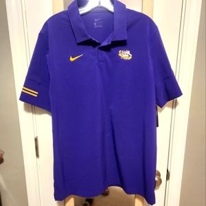 LSU Nike Men's Sideline Polo Short Sleeve